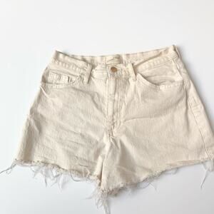 Universal Thread Cream Cotton Highest rise shortie Denim Shorts Women's 6 Small